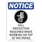 Signmission OSHA Sign, Fall Protection Required With Symbol, 18in X 12in Rigid Plastic, 12" W, 18" H, Portrait OS-NS-P-1218-V-12465 - alternate 1